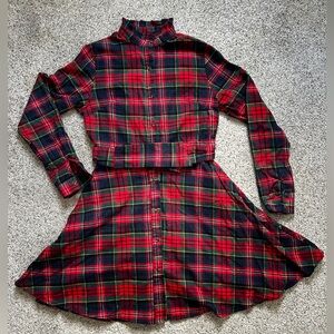 Kiel James Patrick Cozy Cozy Cabin Flannel Ruffle Mock Flair Dress